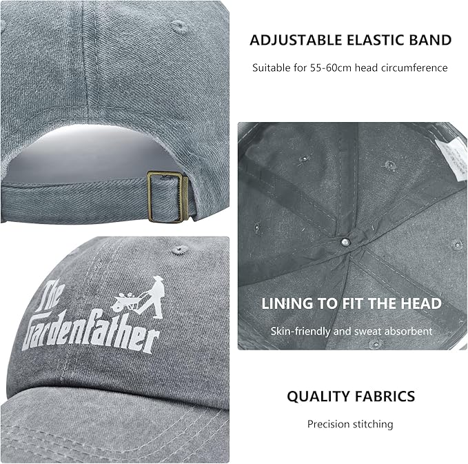 Gardening Gifts for Men, Gardening Hat for Gardeners Men, Adjustable Washed Cotton Baseball Cap