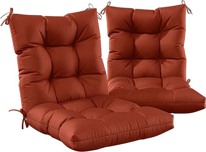 Patio Seat&Back Chair Cushions for Outdoor Furniture,Comfortable Cushions for Rocking/Dining/Lawn Chair-Set of 2