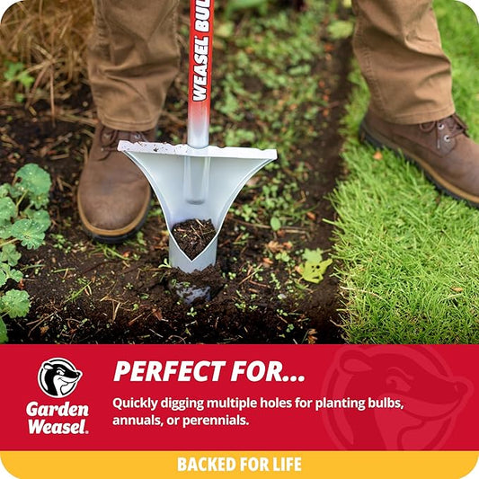 GARDEN WEASEL Bulb Planter - Long Handle | Annuals, Ground Cover, Vegetables, Spring and Fall Bulbs | Sod Cutter, Remover, and Plugger, Grass Planter, Bulb Planting Tool | 91350