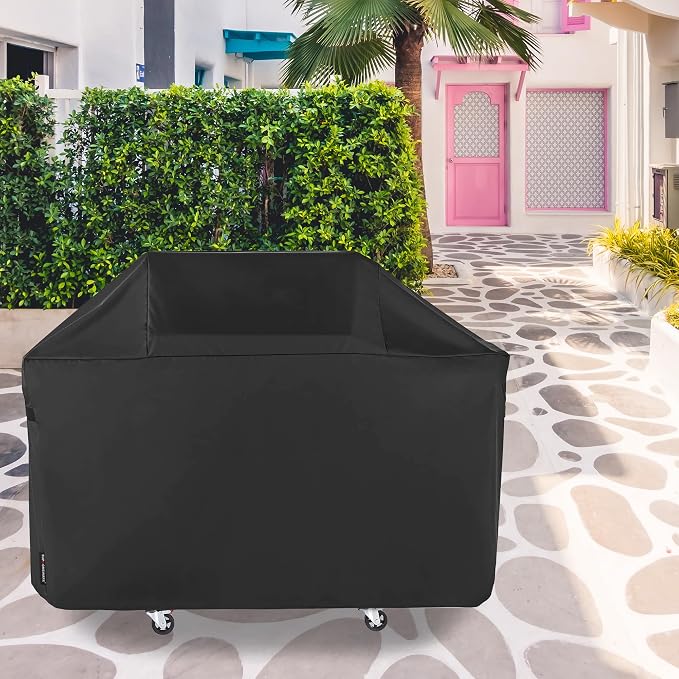Suphomeware 63 Inch BBQ Grill Cover for New 2022 Weber Genesis 300 Series, Heavy Duty Barbecue Covers Compared to Weber 7757, Black