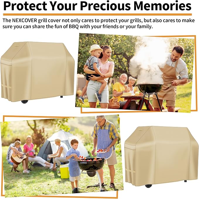 NEXCOVER 50 Inch Waterproof Grill Cover, Outdoor Heavy Duty 600D BBQ Cover, Fade & Weather Resistant Upgraded Material, Barbecue Cover for Weber, Brinkmann, Char Broil, Holland.
