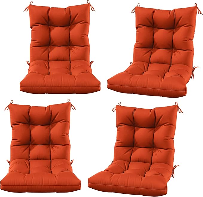 Patio Seat&Back Chair Cushions for Outdoor Furniture,Comfortable Cushions for Rocking/Dining/Lawn Chair-Set of 4