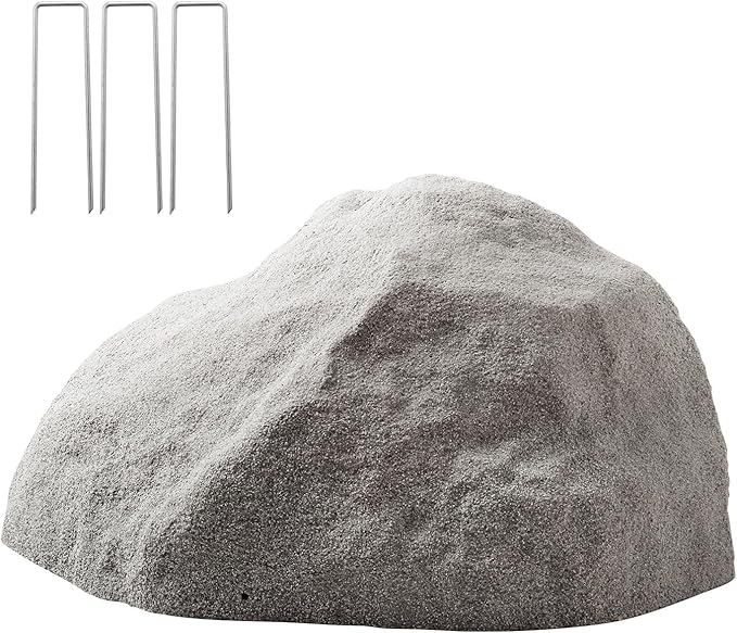VEVOR Faux Rock Cover, Outdoor Fake Rock Well Pump Cover, Realistic Natural Texture, Lightweight & Weather-Resistant Artificial Boulder for Landscaping Garden Yard Décor, Dark Grey, Medium Size