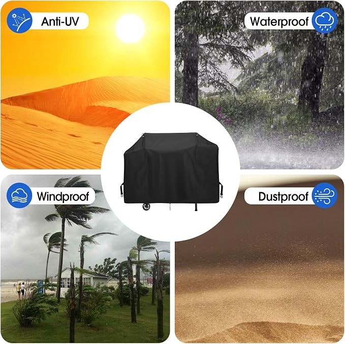 BBQ Grill Cover for Grills House ZH3005Y-SC 2-Burner Gas and Charcoal Combo Grill, Waterproof 600D Outdoor Propane Barbecue Covers Smoker Covers- 68" L x 23.5" W x 46" H