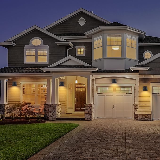 UME 2 Pack LED Outdoor Wall Light Fixtures, Black Front Porch Lights Wall Mount Lighting, Exterior Waterproof Wall Lantern Light Fixture Anti-Rust Farmhouse Wall Sconce for Patio, Doorway, Garage