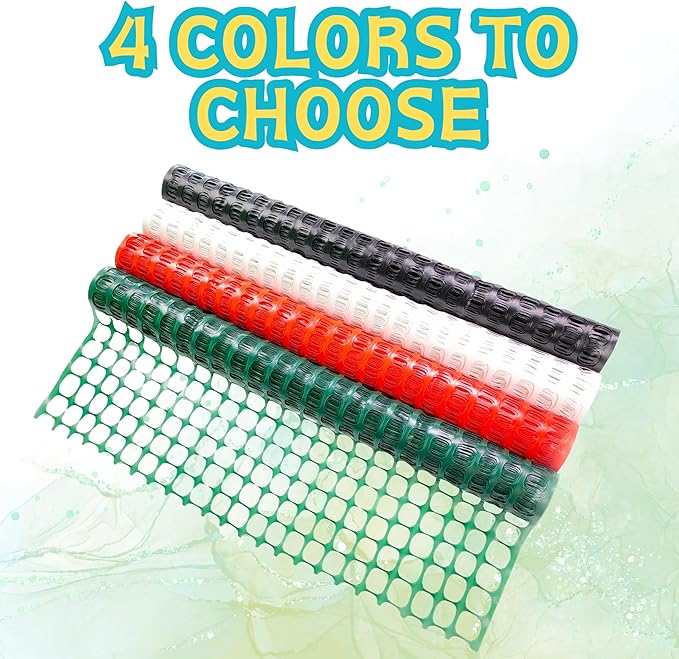 PotatoLife Plastic Mesh Fence Safety Fence, 4'x100' Roll with 100 Zip Ties, Resuable Temporary Netting for Garden Fencing, Construction, Snow Fencing, Animal Barrier, Poultry, Deer, Patio, Orange
