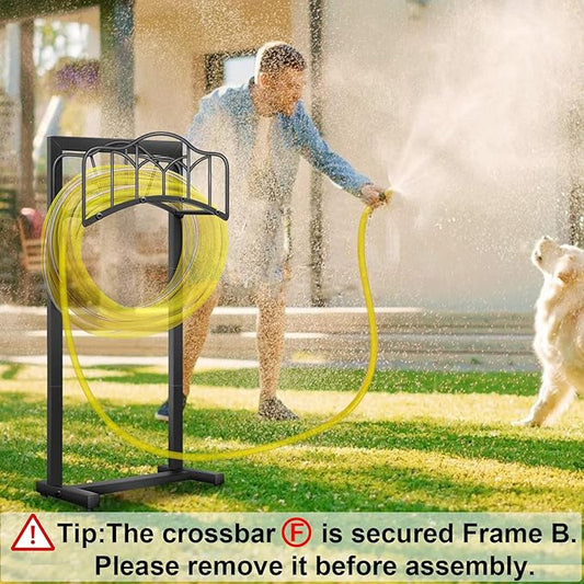 2 Pack Garden Hose Holder-Upgraded Hose Holder Holds 100-feet Hose,Freestanding Heavy Duty Hose Hanger,Sturdy Hose Stand and Hose Storage Rack for Lawn & Yard,Black