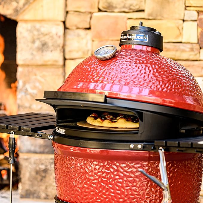 Kamado Joe DōJoe Pizza Oven Kamado Grill Accessory Insert for 18-inch Classic Joe Grills for Brick-Oven Style Food with Ceramic Stone in Black, Model KJ-DJ