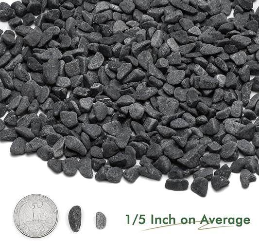 Mr. Fireglass Natural Decorative Gray Bean Pebbles 1/5" Crushed Gravel Stone for Decorating Garden, Succulent Plants and Walkway (10-lb Bag)