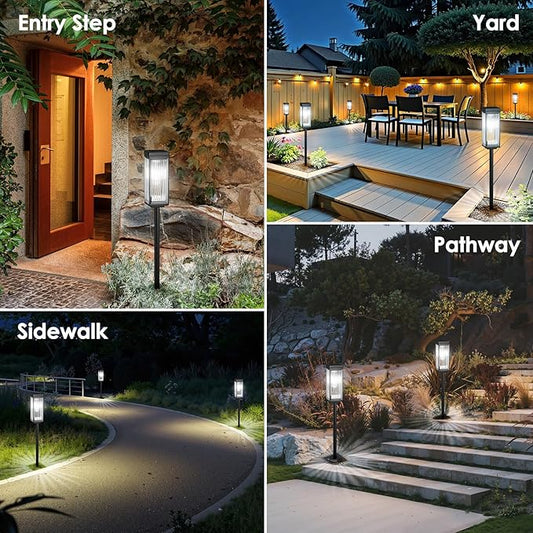 ELECLINK Solar Pathway Lights Outdoor, 8 Pack Upgraded Solar Lights Outdoor Waterproof, Bright Up to 15 Hrs Auto On/Off Garden Light for Yard Patio Lawn Path Walkway Driveway Outside Decor(Cool White)