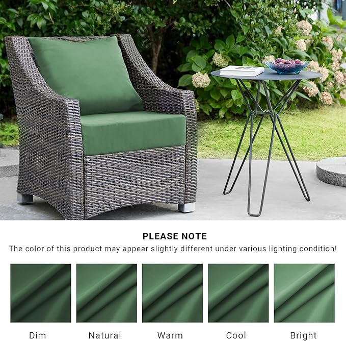 Outdoor Cushions for Patio Furniture,Outdoor Seat Cushion Set 24 x 24 x 4 Inch,Waterproof & Fade Resistant Outdoor Chair Cushions, Patio Chair Cushion, Forest Green