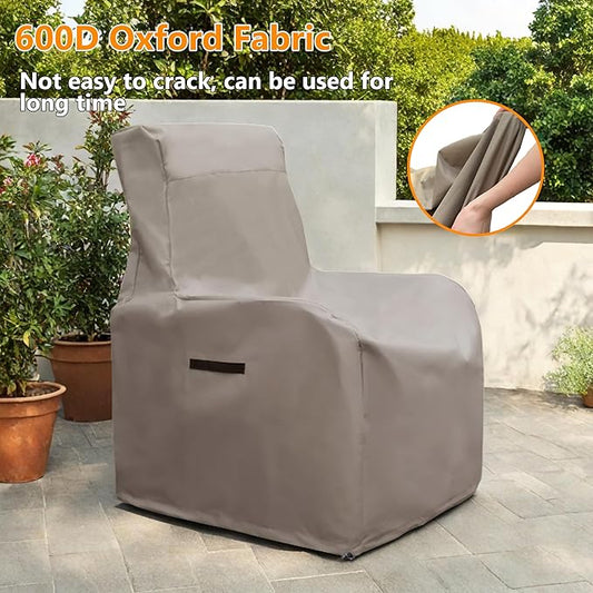 ATR ART TO REAL Outdoor Protective Covers Patio Chair Covers 600D Oxford Fabric Weatherproof Wicker/Rattan Chair Covers (Khaki)