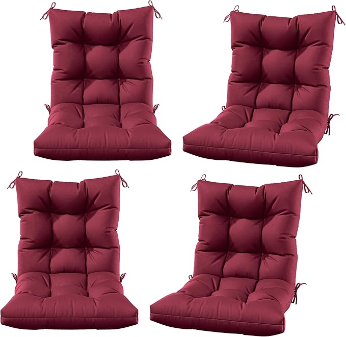 Patio Seat&Back Chair Cushions for Outdoor Furniture,Comfortable Cushions for Rocking/Dining/Lawn Chair-Set of 4