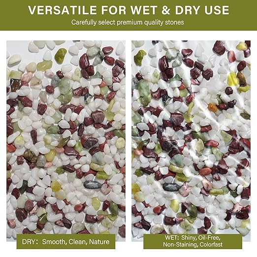NUPICK 3 lbs Pebbles for Indoor Plants, 3/8 Inch Pea Gravel for Fish Tank, Polished Decorative Rocks for Succulent, Natural River Stones for Vases, Cactus, Landscaping, Bird Bath, Colorful Mixed