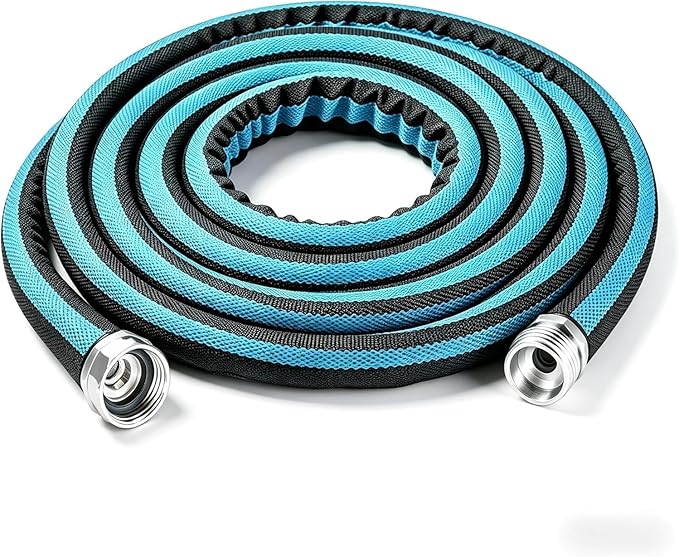 Short Garden Hose 5ft – Lightweight & Flexible Water Hose – Connectable, No-Kink, Leak-Proof Washer Included for Balcony, RV, Bathroom