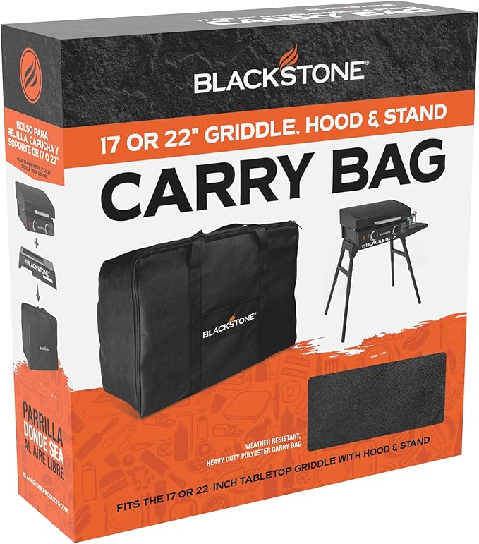Blackstone Tabletop Griddle Carry Bag – Fits 17 Inch & 22 Inch Tabletop – Portable BBQ Grill Griddle Carry Bag - 600D Heavy Duty Weather-Resistant Cover Accessories – 5035