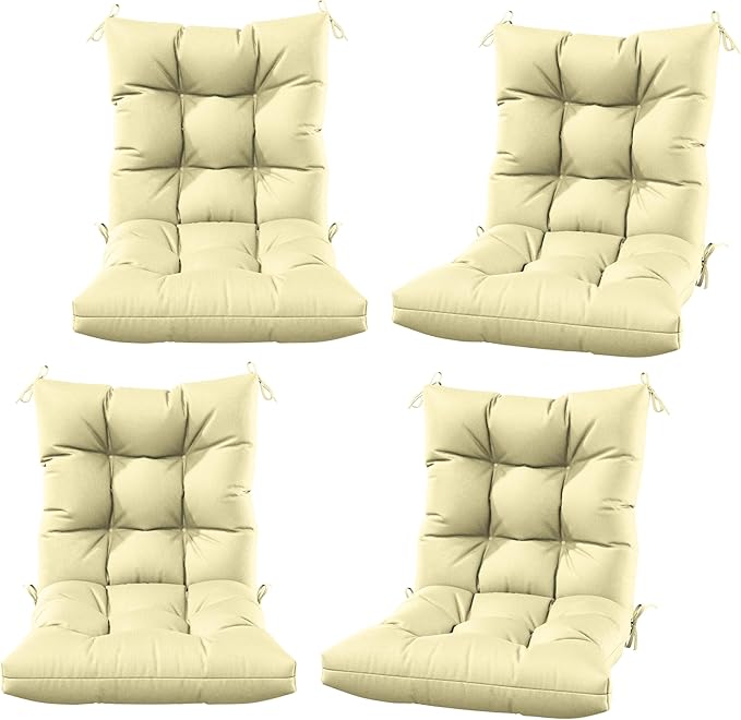 Patio Seat&Back Chair Cushions for Outdoor Furniture,Comfortable Cushions for Rocking/Dining/Lawn Chair-Set of 4
