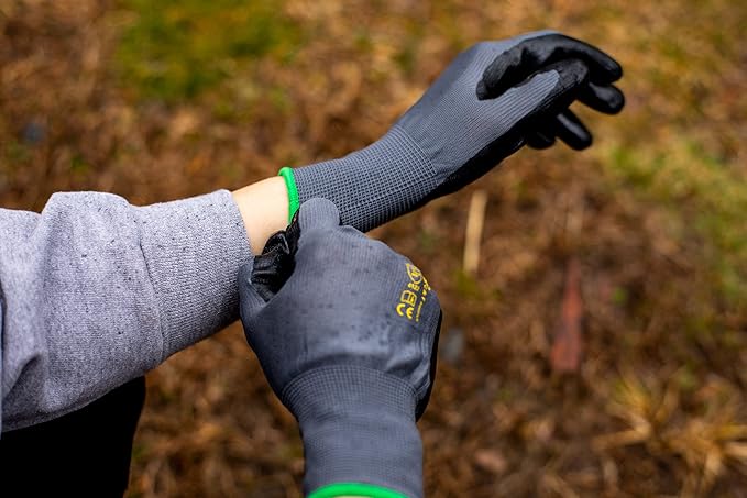 G & F Products 6 PAIRS Men's Working Gloves with Micro Foam Coating - Garden Gloves Texture Grip - Work Glove For general purpose, construction, yard work, X-Large, Black, Model Number: 15196XL-6