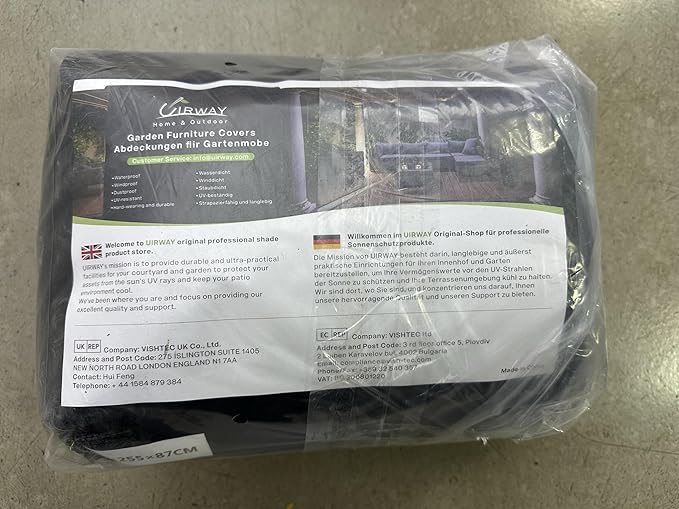 UIRWAY V-Shape Outdoor Sectional Sofa Cover Waterproof with Air Vent, 84.5" L/84.5" L x 33.5" D x 31" H, Heavy Duty Patio Furniture Covers, Outdoor Couch Cover with Reflective Strips