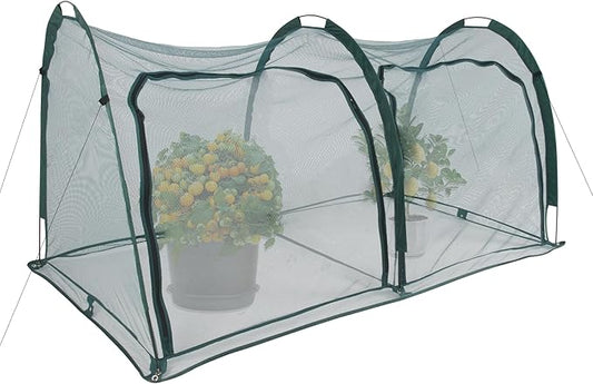 Flexible Net Grow Tunnel - Garden Greenhouse Mesh Covers Growhouse Cloche for Protecting Fruit Vegetables Plants Cultivation from Animals(2M)
