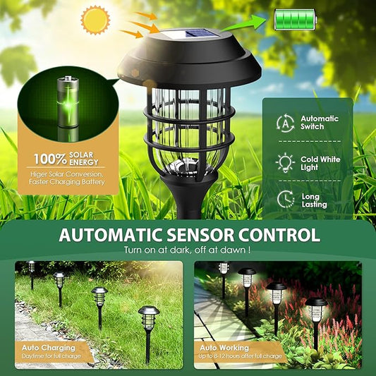 SOLPEX Solar Lights for Outside, Solar Outdoor Pathway Garden Lights Waterproof, Solar Powered Landscape Lighting for Yard, Garden, Pathway, Patio, Porch, Walkway, Driveway, 8 Pack(Cold White)