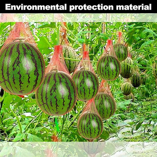 Melon Hammock Watermelon Nets, 18inch 50pcs Heavy Duty Watermelon Net for Garden Melon Net for Trellis Vertical Garden Growing, Honeydew Melon Nets with Drawstring(16-22lbs)