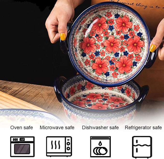 Baking Dishes For Oven, 1 Quart Round Casserole Dishes For Oven-safflower-round 950ml