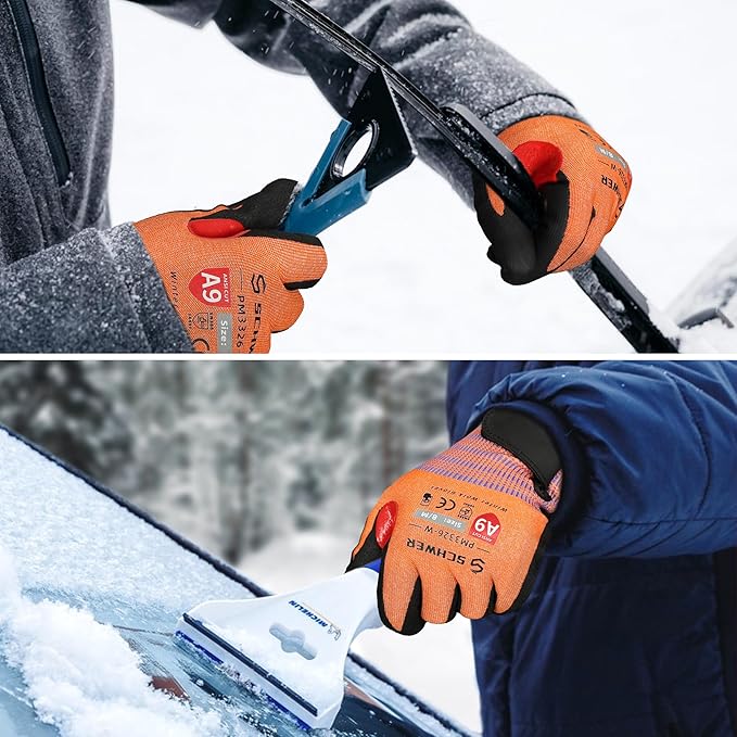 Schwer FreezeGuard-X Winter Work Gloves for Men and Women, ANSI A9 Cut Resistant Gloves for Extreme Protection, Freezer Glove With Super Grip, Touchscreen, Thermal Insulated, PM3326-W (S,1 Pair)