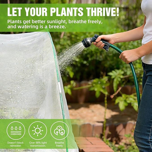 Garden Netting Kit with 36Pcs Garden Hoops, 10x20FT Ultra-Fine Mesh | Insect Barrier for Vegetables, Fruits & Flowers | Raised Bed & Row Cover Protection