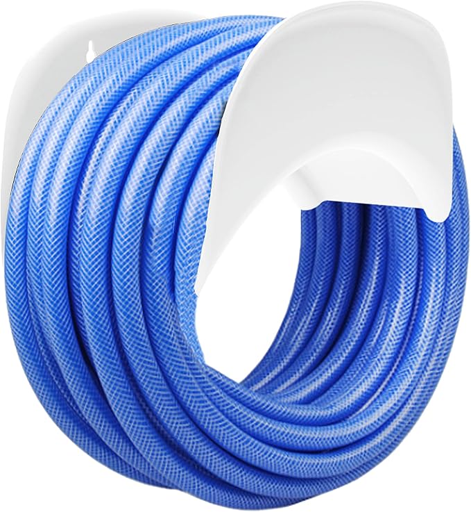 Gardzen Heavy Duty Hose Hanger Wall Mount, Hose Holder, Hook, Rack, Support for Outside, White