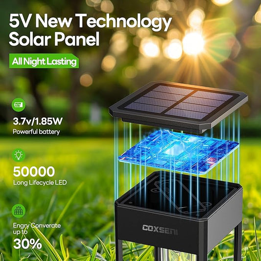 Solar Pathway Lights Outdoor IP65 Waterproof, 6 Pack 3000K LED Auto On/Off Walkway Landscape Light for Yard Lawn Garden Patio Driveway Outside Decor, Warm White