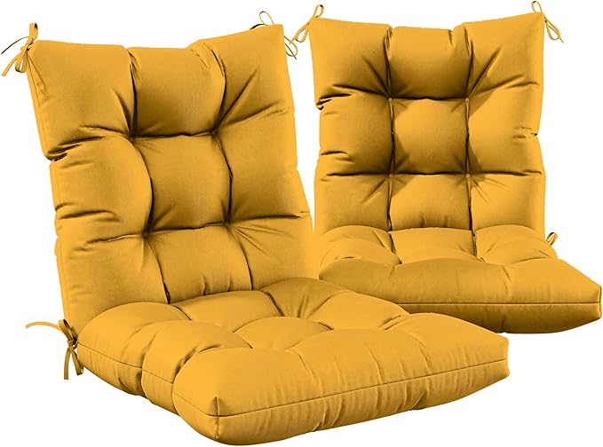 Patio Seat&Back Chair Cushions for Outdoor Furniture,Comfortable Cushions for Rocking/Dining/Lawn Chair-Set of 2