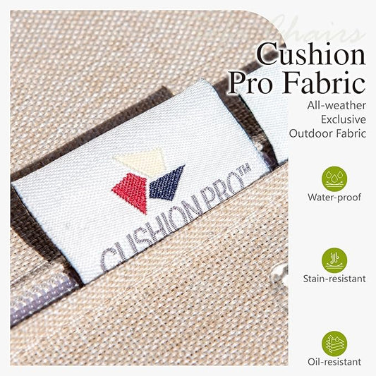 Sophia & William Patio Furniture Set with 32" Fire Pit Table, 3-Seater Sofa, 2 Sofa Chairs, 2 Ottoman, 7 Seats Outdoor Metal Conversation Sets for Seating Lawn Garden Backyard, Beige