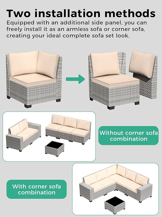 16 Piece Outdoor Wicker Rattan Sectional Sofa Set with Swivel Chairs & Fire Pit Table, 12-Seats with 4" Thickened Cushions & Coffee Table, All-Weather PE Rattan for Garden, Backyard, Porch, Beige