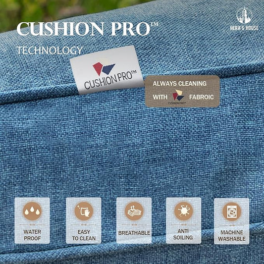 HERA'S HOUSE 5 Pieces Patio Furniture Set, 2 x Rocking Chair, 2 x Ottoman, 1 x 3-Seat Sofa, All Cushioned 7 Seats Metal Outdoor Conversation Set for Lawn Garden Backyard