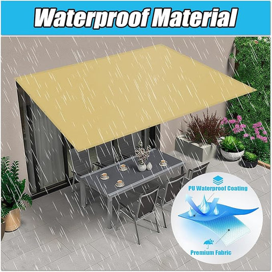 Amagenix Custom Size Waterproof Shade Cloth, 95% UV Block Tarp Cover with Reinforced Grommets & Edges for Patio Pergola Carport Camping Garden Backyard Outdoor