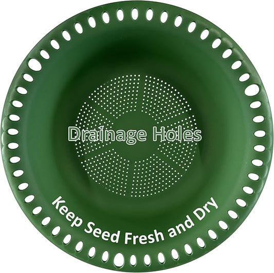 Hanging Bird Feeder Tray with Drainage Holes for Outside, Rugged Recycled Plastic Wild Bird Feeding Station (10 inch, Green)