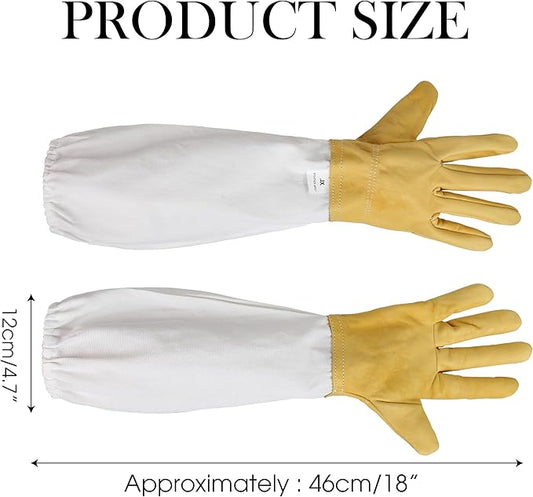 1 Pair Cactus Handling Proof Gloves, Rose Thorn Pruning Gloves, 18"x4.7" Long Gardening Gloves, Breathable Leather, Adjustable Sleeve Cuff, Comfy Gauntlet for Yard Garden Work Protection for Women Men