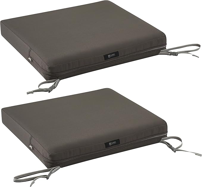Classic Accessories Ravenna Water-Resistant 72 x 21 x 3 Inch Patio Chaise Lounge Cushion, Dark Taupe, Patio Cushion