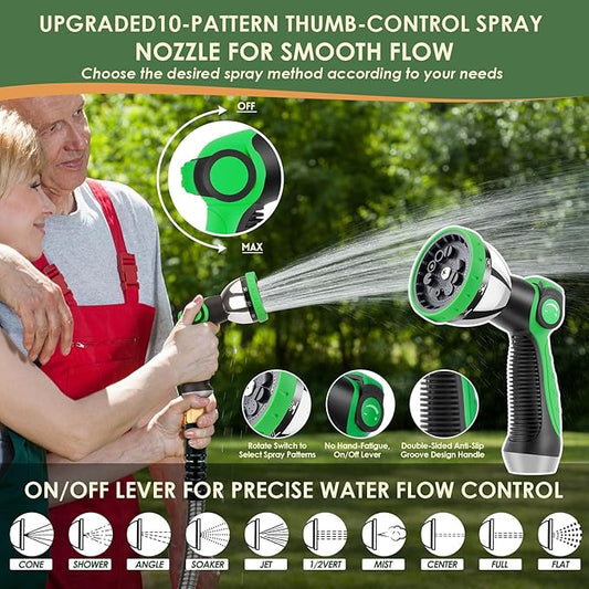 FlexiSolve Stainless Steel Garden Hose 25 ft - Heavy Duty Durable Metal Water Hose, Kink Resistant, Lightweight, Flexible, Rust Proof, UV Resistant - Ideal for Yard, Lawn, Plant Watering & Car Washing