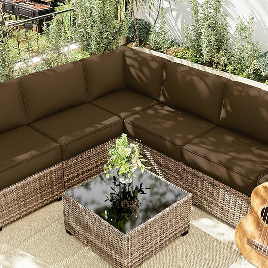 14 Pcs Outdoor Cushion Slipcovers Outdoor Patio Cushion Covers Replacement Waterproof with Zipper for Outdoor Furniture, Patio Sofa Couch 3 Sizes, Covers Only