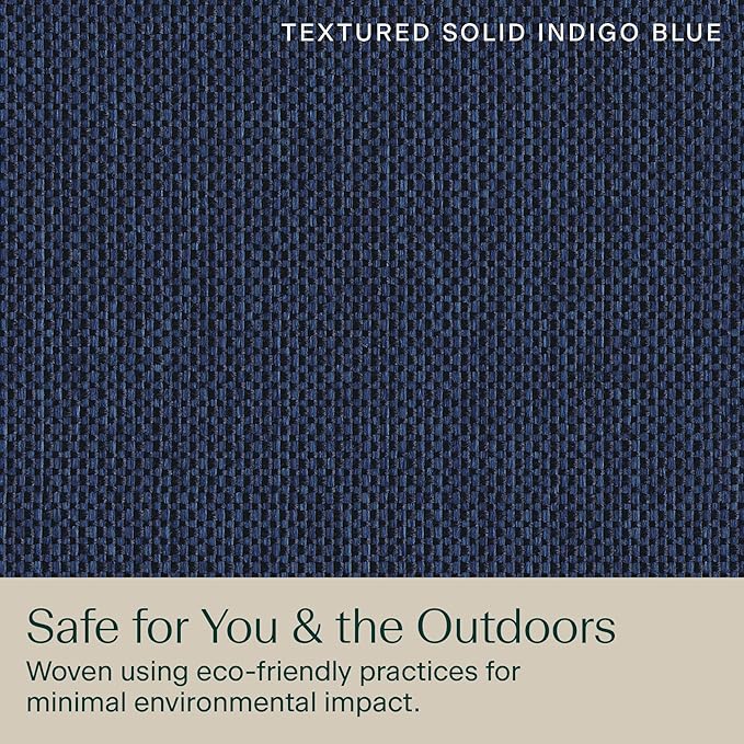 Honeycomb Outdoor Set of 2 Seat Pads, 20 x 20, Textured Solid Indigo Blue Dining Chair Cushions for Patio Furniture
