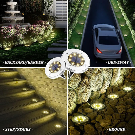 SOLPEX Solar Lights Outdoor Waterproof, 8 Pack Solar Ground Lights, Solar Garden Lights Landscape Lighting for Pathway Driveway Patio Backyard Walkway (Warm White)
