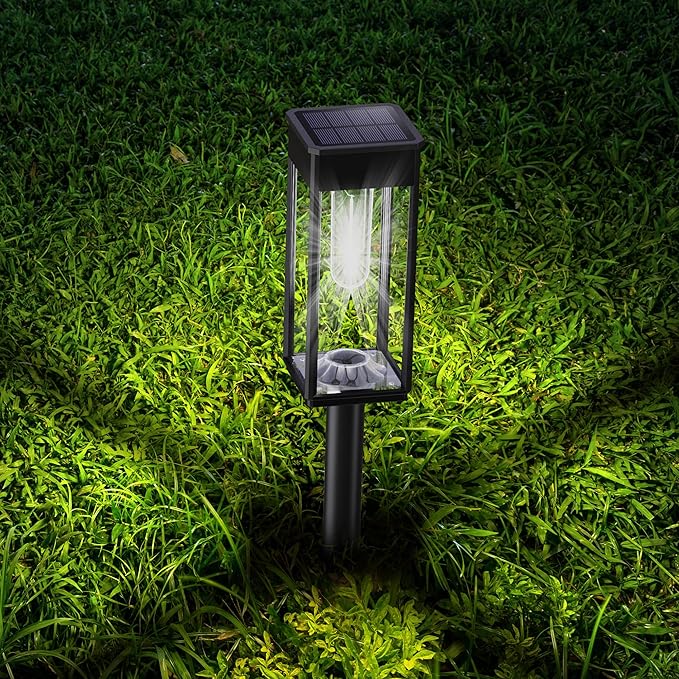Solar Pathway Lights Outdoor IP65 Waterproof, 6 Pack 6500K LED Auto On/Off Walkway Landscape Light for Yard Lawn Garden Patio Driveway Outside Decor, Cool White