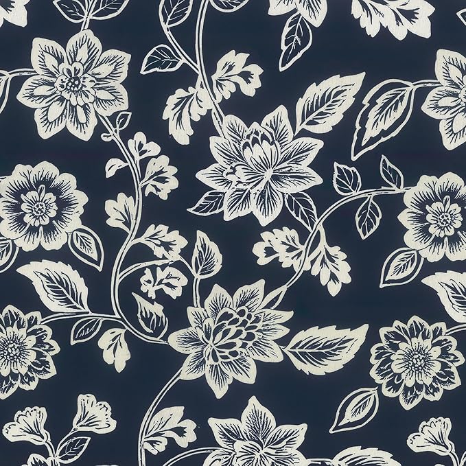 LVTXIII Outdoor Seat Cushions Set of 2 Square Chair Cushions with Ties, Patio Chair Pads for Home Office and Patio Garden Furniture Decoration 22"x22"x3", Elegant Vines Navy