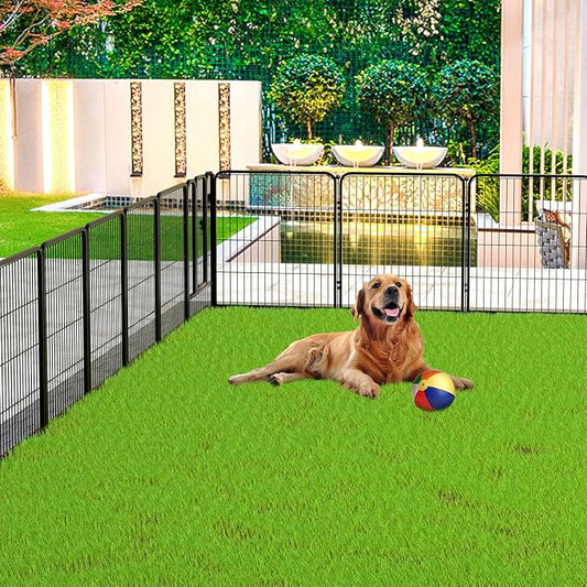 ZXMOTO Decorative Garden Fence 12 Pack for Dogs 32in (H) x 28ft (L) with Lock,Metal Wire Fencing Border Animal Barrier,Flower Bed Border for Landscape Patio Yard Outdoor
