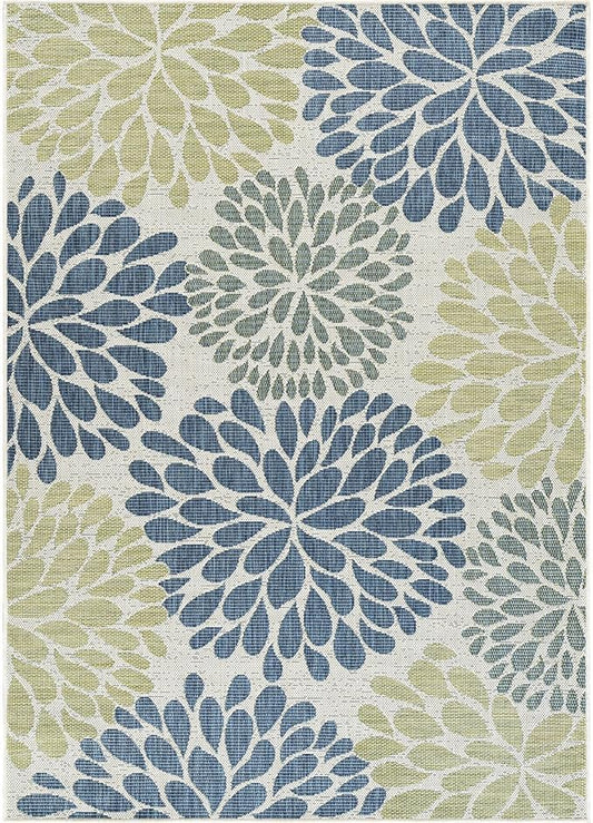 Beverly Rug Outdoor Rug 8x10 Modern Exotic Tropical Leaf Area Rugs for Indoor and Outdoor Patio Deck Porch Garden Water Resistant Washable Outside Carpet (8 x 10 Olive)