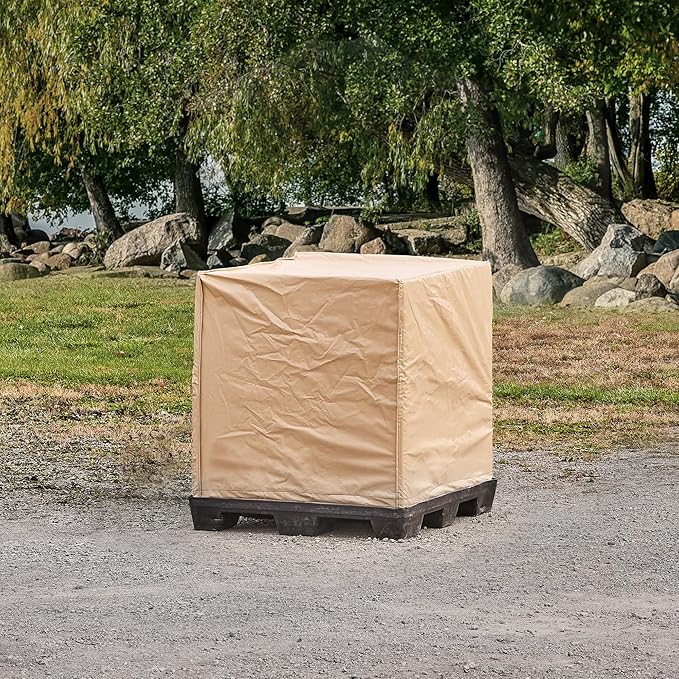 Transhield | Square Universal Outdoor Pallet Cover | Use w/ Pallets, AC Units, Generators, Patio Furniture | Waterproof & Heavy Duty (60"x60"x80")