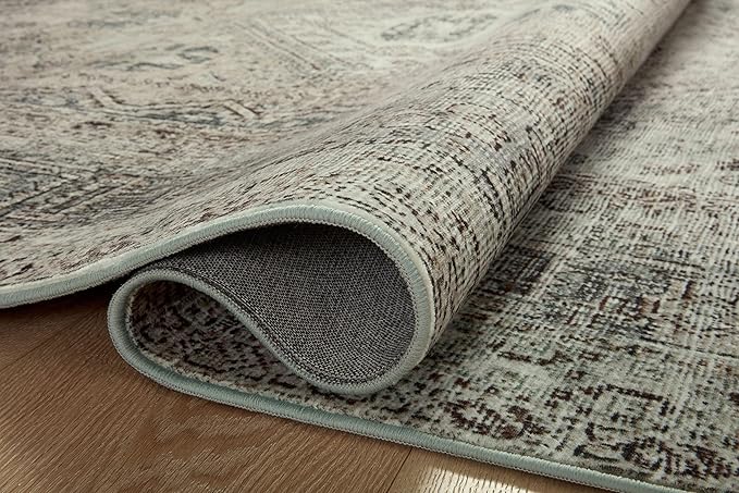 Loloi Magnolia Home by Joanna Gaines Sinclair Collection SIN-04 Natural/Sage 2'-3" x 11'-6", .25" Pile Height, Machine Washable, Runner Rug