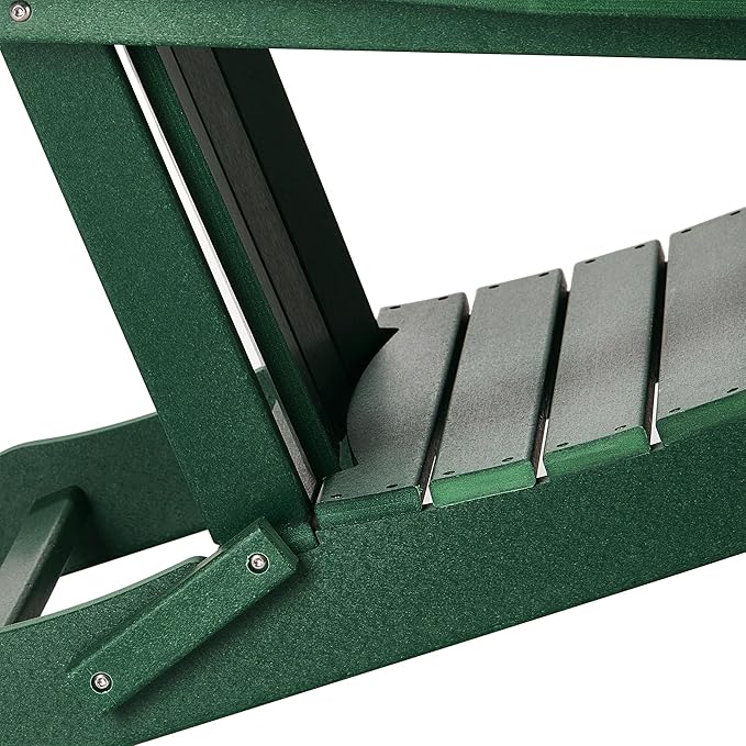WestinTrends Malibu Malibu Outdoor Folding Poly Adirondack Chair (Set of 8), Dark Green